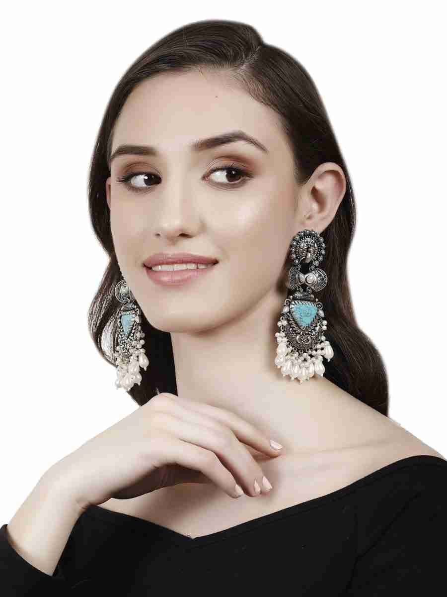 TARINI  SILVER PLATED EARRINGS