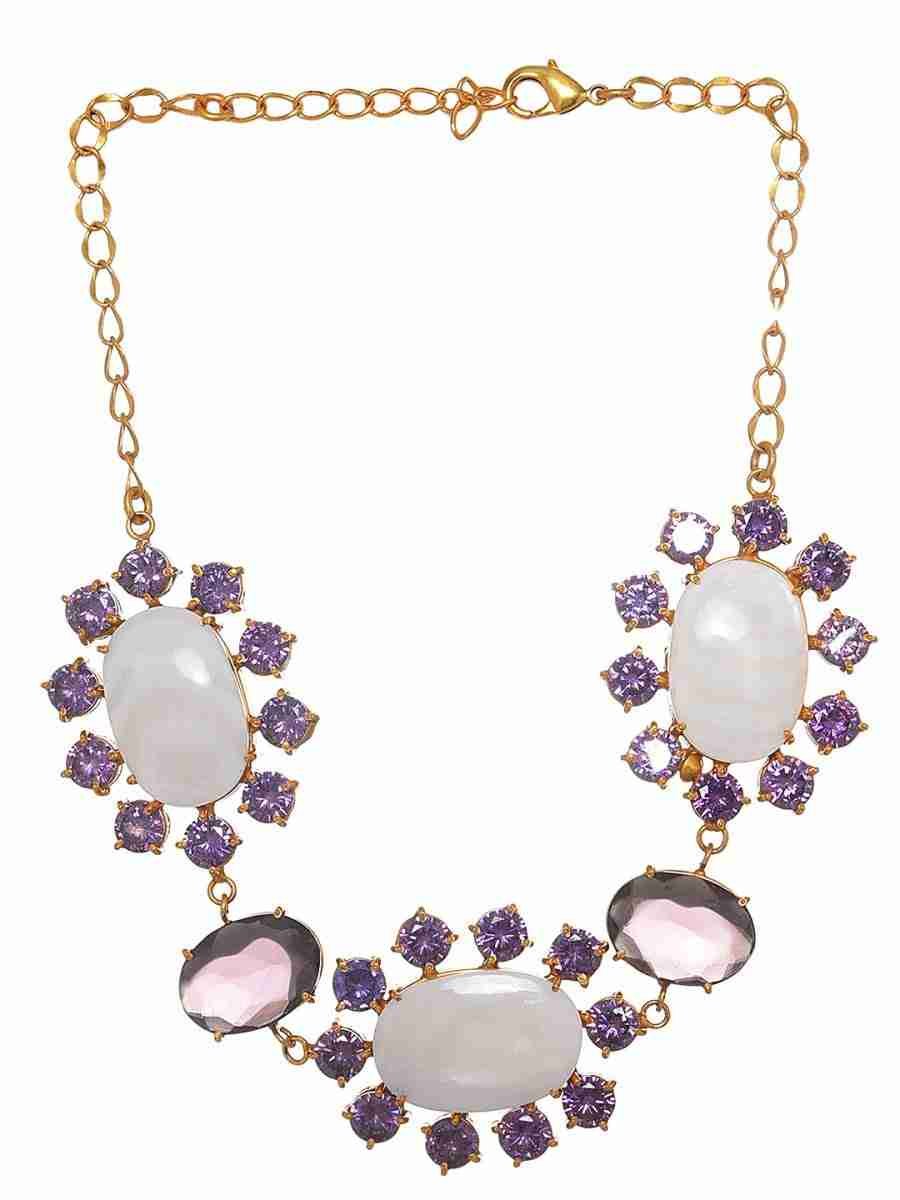 ZOE AMETHYST AND MOP CHOKER NECKLACE - Image 3