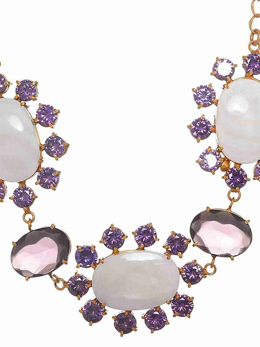 ZOE AMETHYST AND MOP CHOKER NECKLACE - Image 4