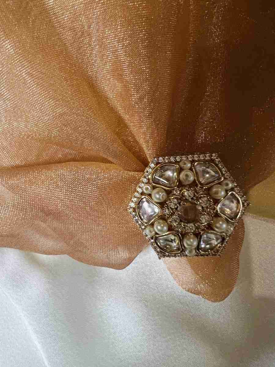 Kundan Ring Studded with American Diamonds - Exquisite Jewelry Collection