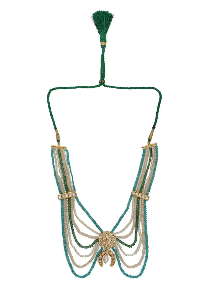 LE ELYSIA KUNDAN AND PEARL NECKLACE SET - Image 4