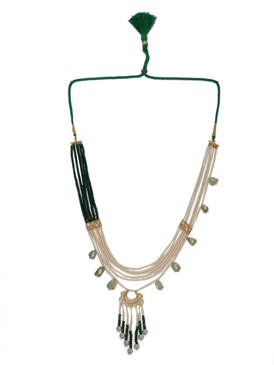 LE ASTERIA EMERALD, DIAMOND AND PEARL NECKLACE SET - Image 3