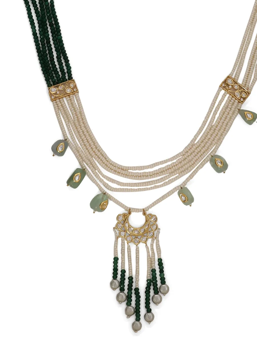 LE ASTERIA EMERALD, DIAMOND AND PEARL NECKLACE SET - Image 4