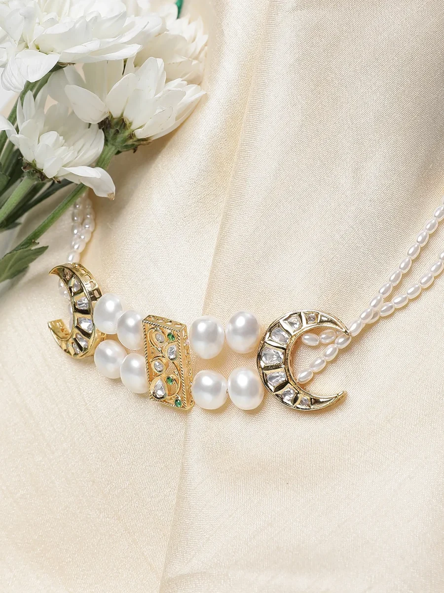 LE SAIRA PEARL & KUNDAN NECKLACE - Image 6