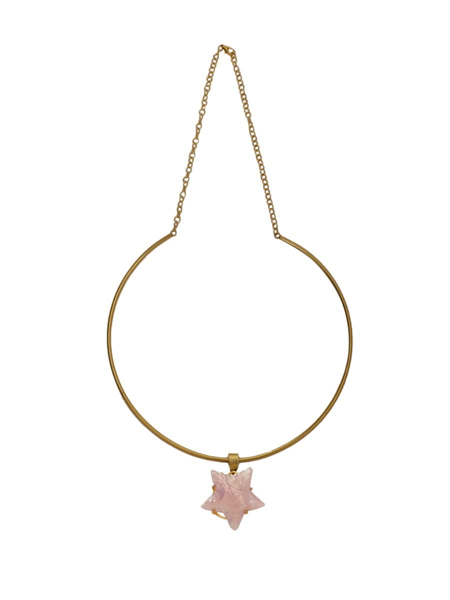 LE ALARA GOLD PLATED PINK STAR SHAPE PENDANT AND CHAIN - Image 3