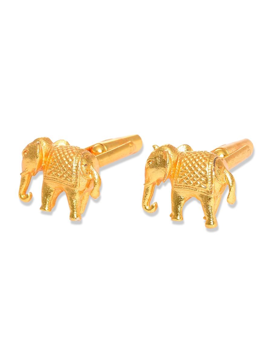 GOLD TONED ELEPHANT- SHAPED CUFFLINKS - Image 5