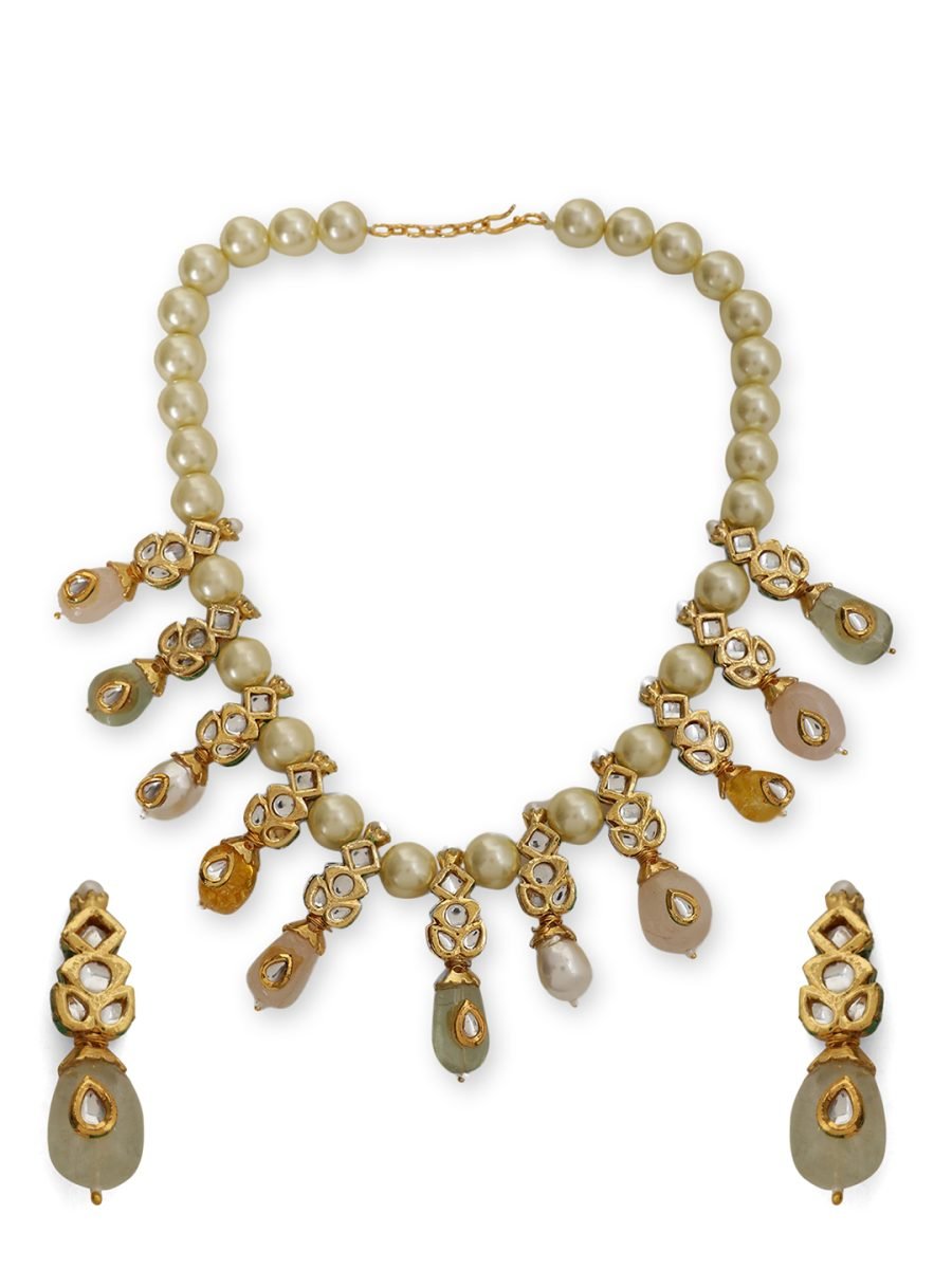 LE ORLI MULTI QUARTZ & KUNDAN NECKLACE - Image 3