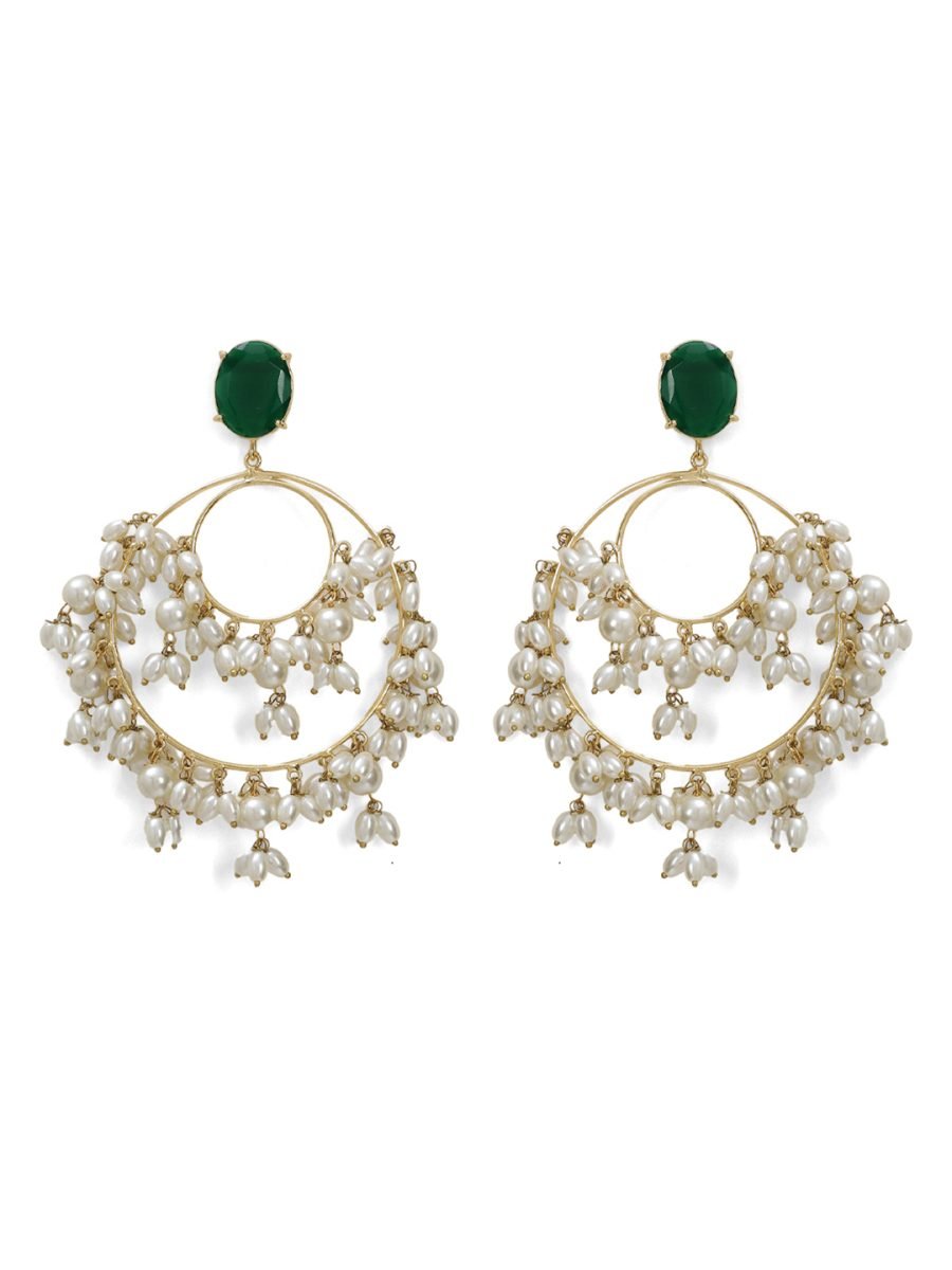 LE HARMONIA GREEN ONYX & PEARLS EARRINGS - Image 3