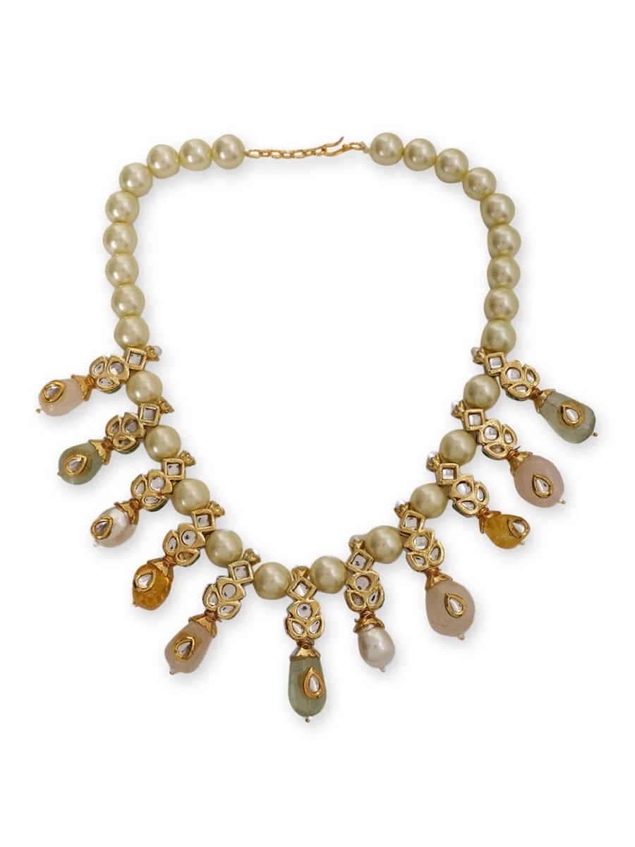 LE ORLI MULTI QUARTZ & KUNDAN NECKLACE - Image 4