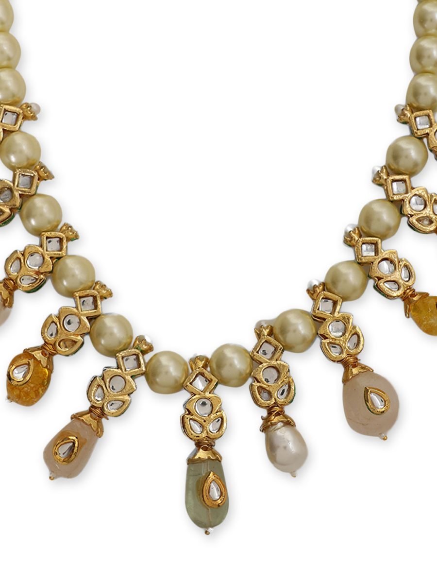 LE ORLI MULTI QUARTZ & KUNDAN NECKLACE - Image 5