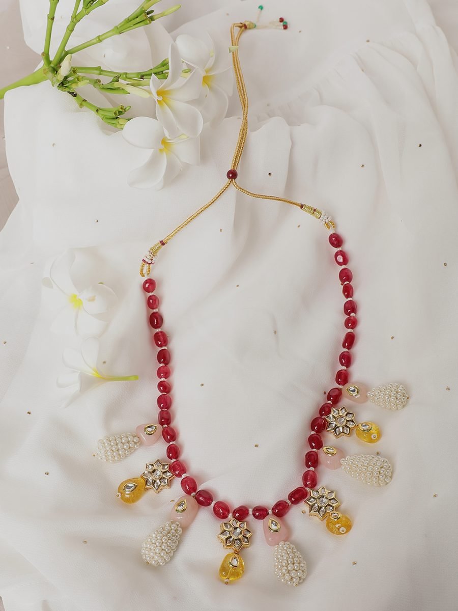 LE CHRYSES PEARL BEADS &KUNDAN NECKLACE - Image 6