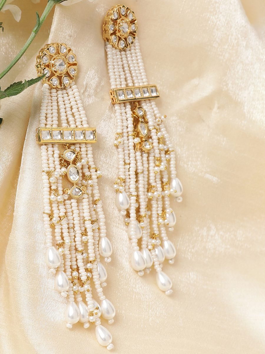 LE ELEONORA PEARL &KUNDAN EARRINGS - Image 3