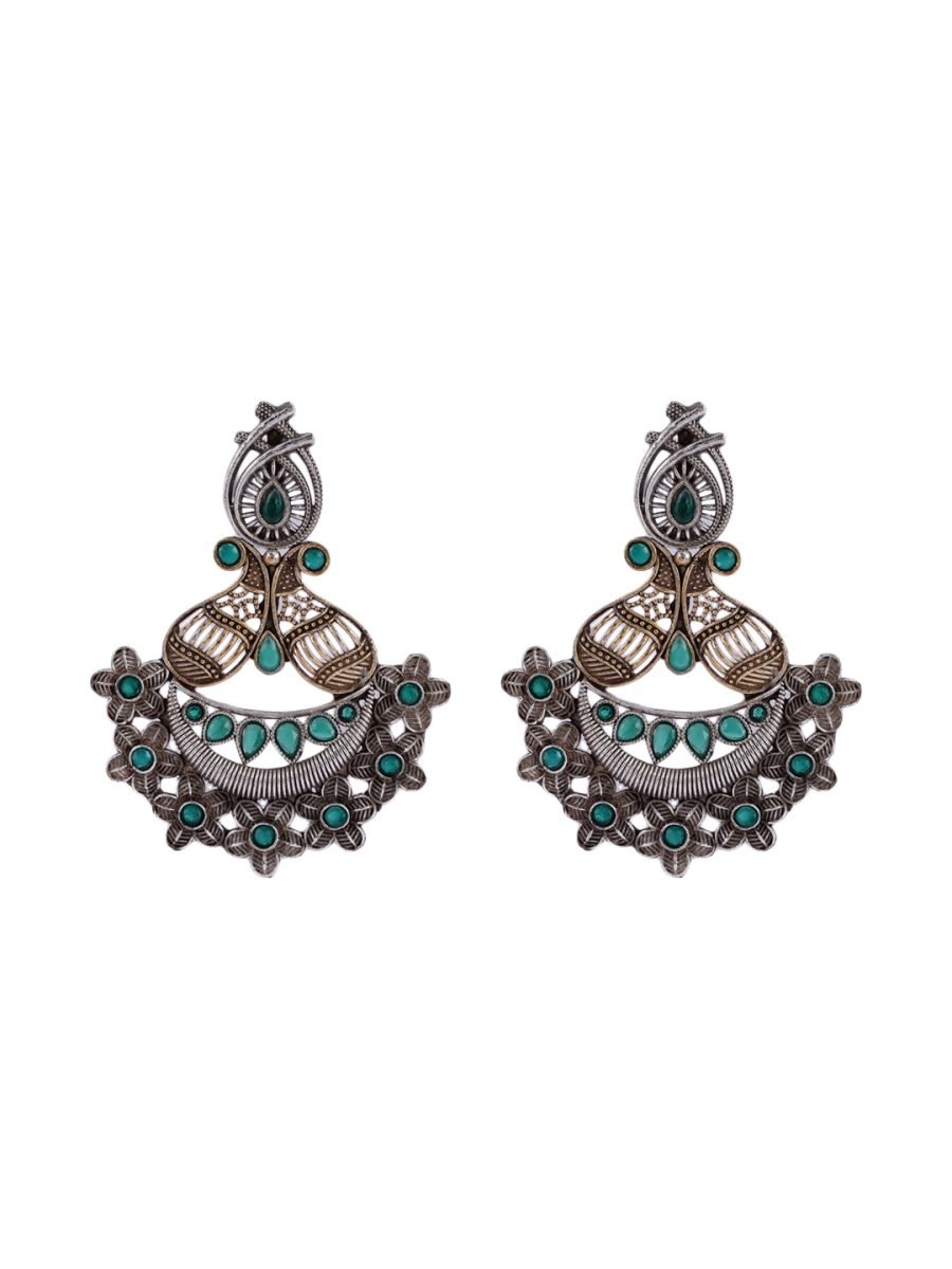 LE BASILIA SILVER-PLATED BEADED DOME-SHAPED EARRINGS - Image 3