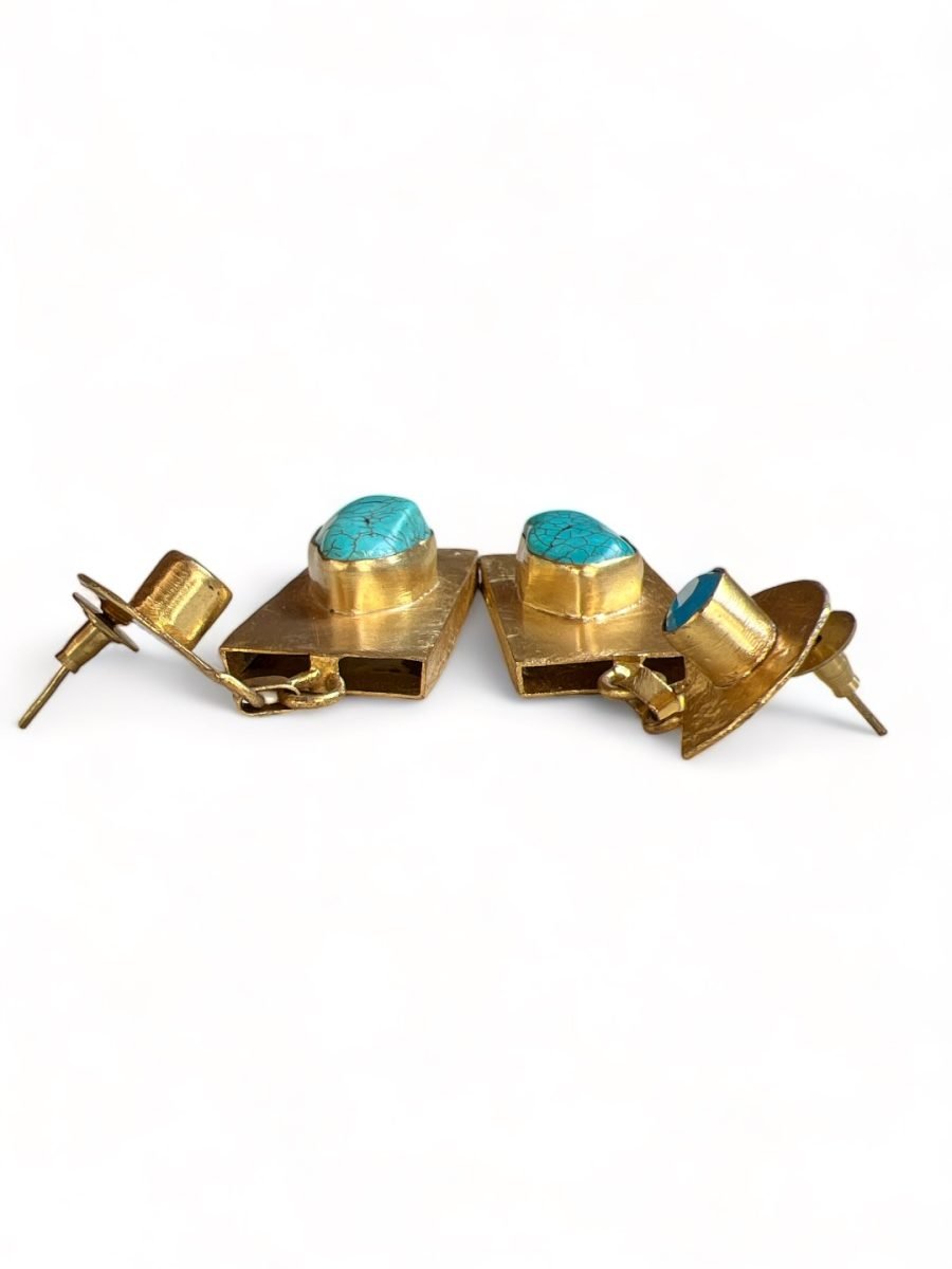 LE HANA BLUE CONTEMPORARY DROP EARRINGS - Image 4