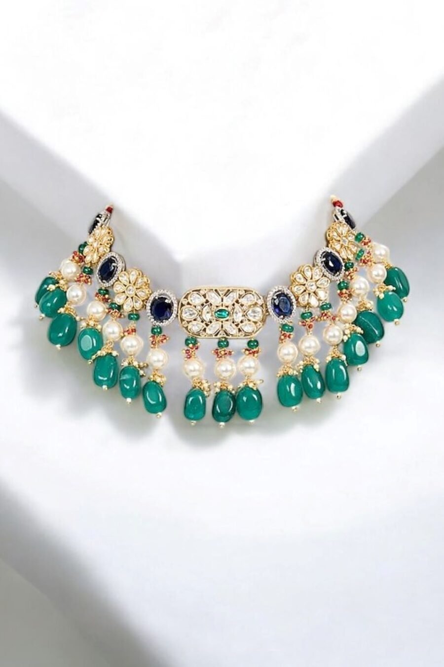 LE SHRI MULTICOLOUR BEADS AND MOISSANITE NECKLACE - Image 4